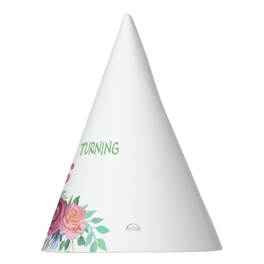 "IS TURNING... + NUMMER" GEPERSONALISEERD FEESTHOEDJES (Rechts)