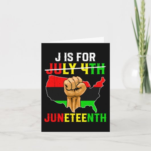 Is voor Juneteenth 1865 niet 4 juli Zwarte Geschie Kaart (Voorkant)