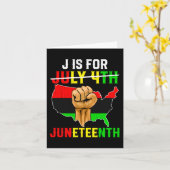 Is voor Juneteenth 1865 niet 4 juli Zwarte Geschie Kaart (Gele Bloem)