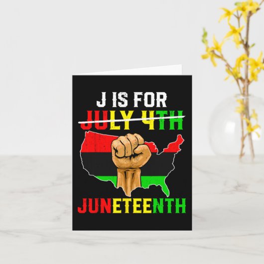 Is voor Juneteenth 1865 niet 4 juli Zwarte Geschie Kaart (Gele Bloem)