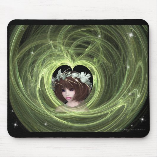 Is ze een droom? Fantasy/Fractal Mousepad Muismat (Voorkant)