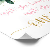 Is ze geen nederige Boho Floral First Birthday Poster (Hoek)