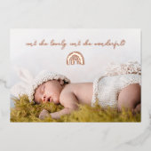 Is ze niet de lieflijke 'Rainbow Baby Birth' aanko Folie Uitnodiging (Voorkant)