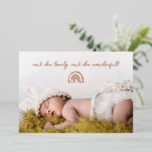 Is ze niet de lieflijke 'Rainbow Baby Birth' aanko Folie Uitnodiging (Staand Voorkant)