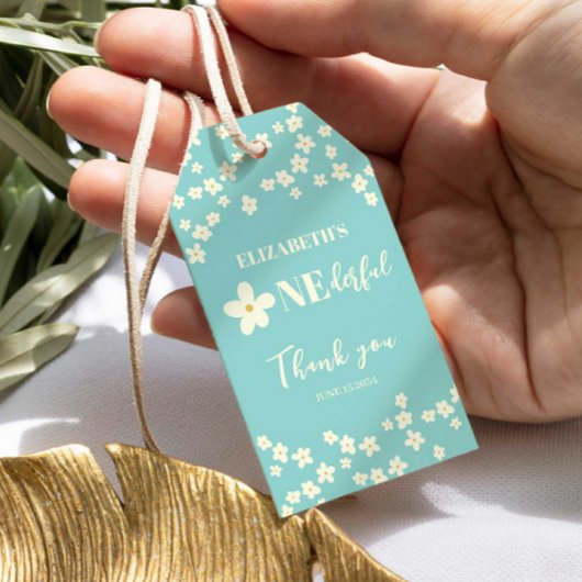 Is ze niet de liefste Daisy 1st Birthday Cute Flow Cadeaulabel