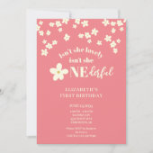 Is ze niet de liefste Daisy 1st Birthday Cute Flow Kaart (Voorkant)