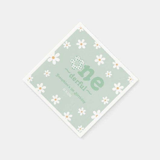 Is ze niet een aardige retro bloemige wijze verjaa servet (Hoek)