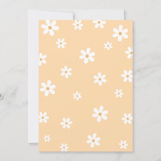 Is ze niet een aardige retro groovy bloemen verjaa kaart (Achterkant)