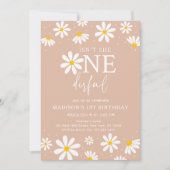 Is ze niet een geweldige Boho Daisy eerste verjaar Kaart (Voorkant)