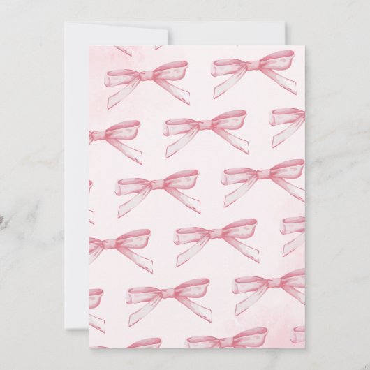 Is ze niet een prachtig roze boog meisje 1e verjaa kaart (Achterkant)