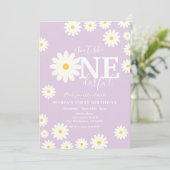 Is ze niet een prachtige Lila Daisy eerste verjaar Kaart (Staand voorkant)