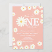 Is ze niet een prachtige Peach Daisy eerste verjaa Kaart (Voorkant)