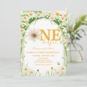 Is ze niet een prachtige witte daisy eerste verjaa kaart (Staand voorkant)