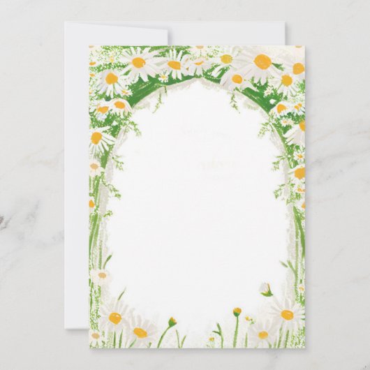 Is ze niet een prachtige witte daisy eerste verjaa kaart (Achterkant)