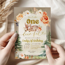 Is ze niet een wonderbaarlijk bos boho 1e verjaard kaart