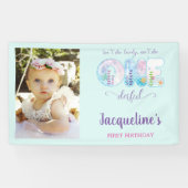 Is ze niet eenDerful Meisjes 1e Verjaardagsfeest Spandoek (Horizontaal)