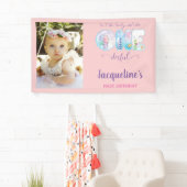 Is ze niet eenDerful Pink Girls 1st Birthday Party Spandoek (Insitu)