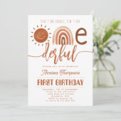 Is ze niet leuk, Onederful Boho Rainbow Birthday Kaart (Staand voorkant)