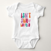 Is ze niet mooi Boho Retro Typografie Baby Girl Romper (Voorkant)