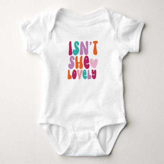 Is ze niet mooi Boho Retro Typografie Baby Girl Romper (Voorkant)
