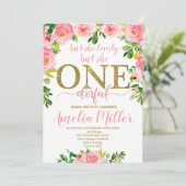 Is ze niet mooi jarig, meisjes eerste verjaardag kaart (Staand voorkant)