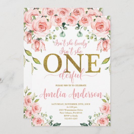 Is ze niet mooi, kleine juffrouw Onederful Verjaar Kaart (Voorkant / Achterkant)