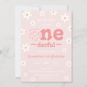 Is ze niet mooi retro groovy bloem verjaardag kaart (Voorkant)