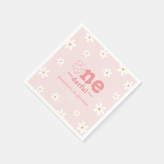 Is ze niet mooi retro groovy bloem verjaardag servet (Hoek)