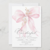 Is ze niet Onederful Pink Bow meisje 1e verjaardag Kaart (Voorkant)