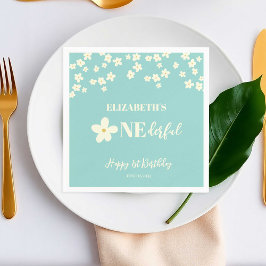 Is ze niet prachtig Daisy 1e verjaardag bloemen Servet