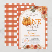 Is ze niet vernederend pompoen Sinaasappel Gingham Kaart (Voorkant / Achterkant)