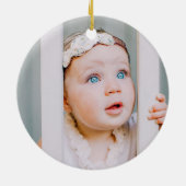 Is ze niet voor het eerst kerstfeest? keramisch ornament (Achterkant)