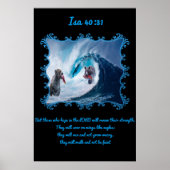 Isa 40:31 Grizzly Beren in de oceaan. Poster (Voorkant)