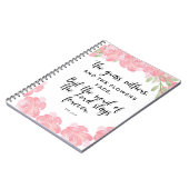 Isa 40:8 | Schrift | Roze Floral-ontwerp Notitieboek (Linkerzijde)