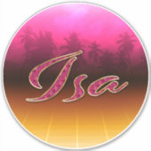 Isa Vorname Name golden pink Aufkleber Sticker (Voorkant)