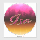 Isa Vorname Name golden pink Aufkleber Sticker (Vel)