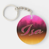 Isa Vorname Name golden pink Schlüsselanhänger Sleutelhanger (Voorkant)