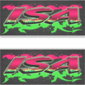 Isa Vorname Name Graffiti Aufkleber Sticker (Voorkant)