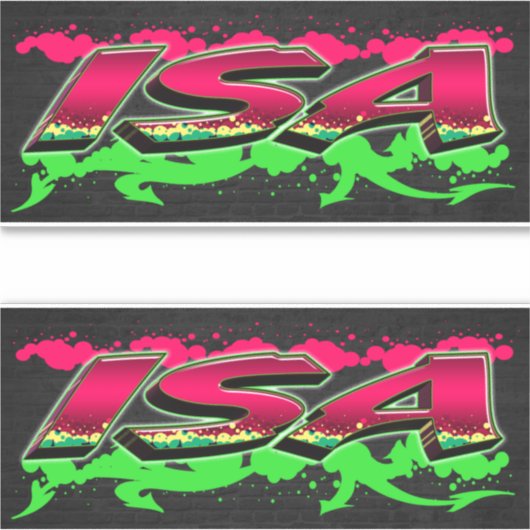 Isa Vorname Name Graffiti Aufkleber Sticker (Voorkant)