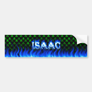 Isaac blauw vuur en vlammenbumperontwerp bumpersticker