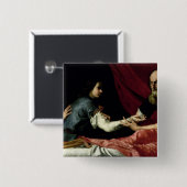 Isaac Blessing Jacob, 1637 Vierkante Button 5,1 Cm (Voorkant /achterkant)