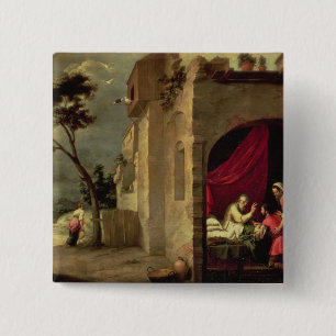 Isaac Blessing Jacob Vierkante Button 5,1 Cm