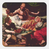 Isaac Blessing Jacob Vierkante Sticker (Voorkant)