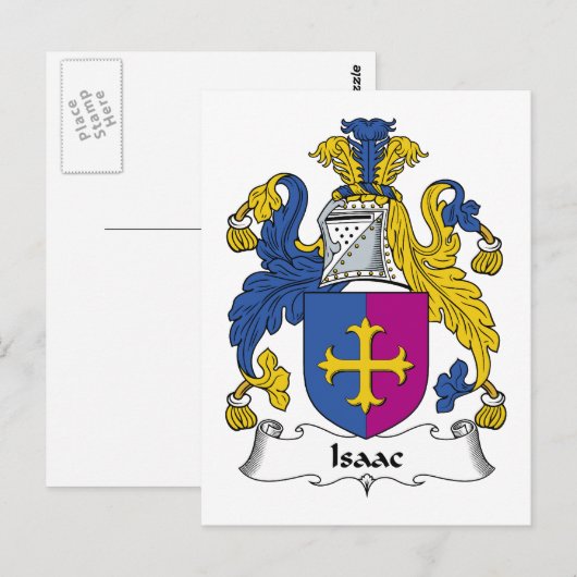Isaac Family Crest Briefkaart (Voorkant / Achterkant)