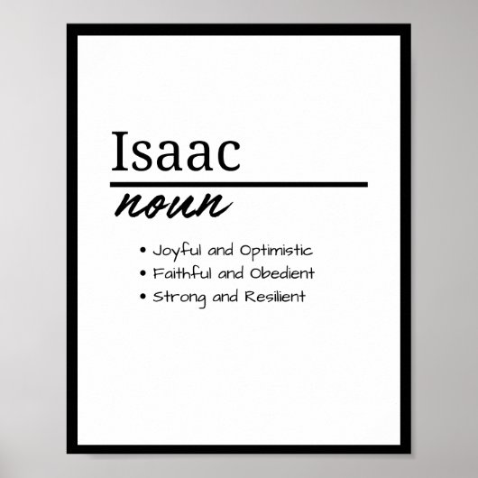 Isaac, jongen gepersonaliseerde naam definitie poster (Voorkant)