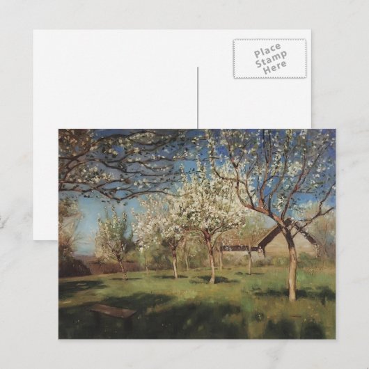 Isaac Levitan- Apple-bomen in bloesems Briefkaart (Voorkant / Achterkant)