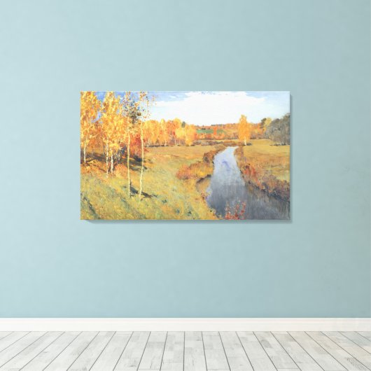 Isaac Levitan Golden Autumn Canvas Afdruk (Insitu (Houten vloer))
