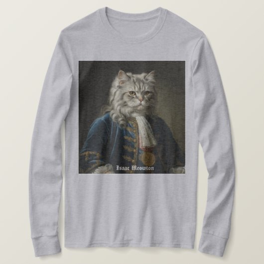 Isaac Meowton Newton (Kitten / Cat Theme) Design T-shirt (Design voorkant)