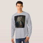 Isaac Meowton Newton (Kitten / Cat Theme) Design T-shirt (Voorkant volledig)