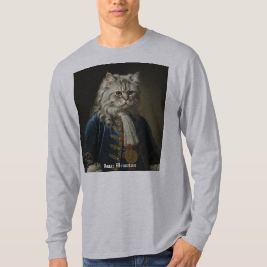 Isaac Meowton Newton (Kitten / Cat Theme) Design T-shirt (Voorkant)